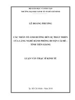 Các nhân tố ảnh hưởng đến sự phát triển của làng nghề bánh phồng huyện cái bè   tỉnh tiền giang 