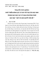 sáng kiến kinh nghiệm về: “ Phát  triển  năng lực tư duy trí tuệ của học sinh trong dạy học Vật  lý lớp 8 qua phương pháp dạy học “ Đặt và giải quyết  vấn  đề  ”.