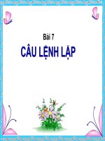 Bai 7 cau lenh lap  THCS