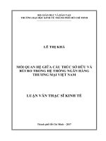 Mối quan hệ giữa cấu trúc sở hữu và rủi ro trong hệ thống ngân hàng thương mại việt nam 