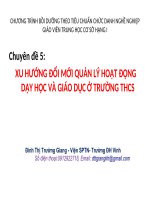 XU HƯỚNG ĐỔI MỚI QUẢN LÝ HOẠT ĐỘNG DẠY HỌC VÀ GIÁO DỤC Ở TRƯỜNG THCS