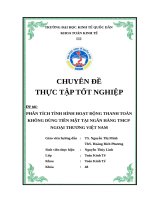 Phân tích tình hình hoạt động thanh toán không dùng tiền mặt tại Ngân hàng TMCP Ngoại thương Việt Nam