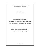 Thiết kế đề kiểm tra đánh giá chẩn đoán trong dạy học nội dung phép trừ phân số toán 4