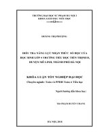 Điều tra năng lực nhận thức số học của học sinh lớp 4 trƣờng tiểu học tiến thịnh b, huyện mê linh, thành phố hà nội