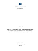 Tác động của việc báo cáo trách nhiệm xã hội của doanh nghiệp đến kết quả hoạt động tài chính: dẫn chứng từ các công ty niêm yết lớn tại Việt Nam (LV thạc sĩ)