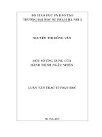 Một số ứng dụng của hành trình ngẫu nhiên (Luận văn thạc sĩ)