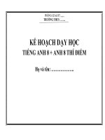 kế hoạch giảng dạy tiếng anh 8 thí điểm 