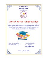 Đánh giá sự hài lòng của khách du lịch nội địa về chất lượng phục vụ của bộ phận lễ tân tại vinpearl đà nẵng resort and villas