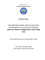 Giải pháp hoàn thiện công tác quản trị nguồn nhân lực của CTy CP sách và thiết bị thừa thiên huế