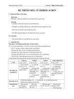 Giáo án Hóa học 11 bài 38: Hệ thống hóa hiđrocacbon