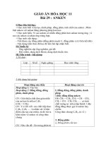 Giáo án Hóa học 11 bài 29: Anken