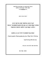 Xây dựng hệ thống bài tập trắc nghiệm khách quan cho học sinh trong phân môn tập đọc lớp 4