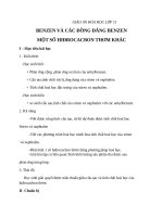 Giáo án Hóa học 11 bài 35: Benzen và đồng đẳng. Một số Hiđrocacbon khác