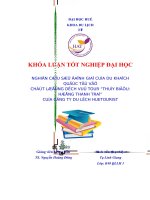 Nghiên cứu sự đánh giá của du khách quốc tế về chất lượng dịch vụ tour thủy biều  hương thanh trà của công ty du lịch huetourist