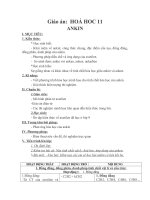 Giáo án Hóa học 11 bài 32: Ankin