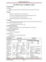 Giáo án Hóa học 11 bài 38: Hệ thống hóa hiđrocacbon