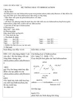 Giáo án Hóa học 11 bài 38: Hệ thống hóa hiđrocacbon