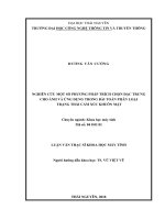 Nghiên cứu một số phương pháp trích chọn đặc trưng cho ảnh và ứng dụng trong bài toán phân loại trạng thái cảm xúc khuôn mặt (LV thạc sĩ)