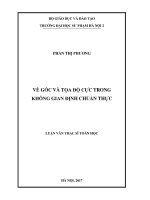 Về góc và tọa độ cực trong không gian định chuẩn thực (Luận văn thạc sĩ)