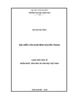 Đặc điểm văn xuôi bình nguyên trang 