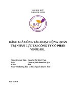 Đánh giá công tác hoạt động quản trị nhân lực tại công ty cổ phần vinpearl đà nẵng