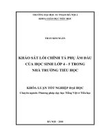 Khảo sát lỗi chính tả phụ âm đầu của học sinh lớp 4 5 trong nhà trường tiểu học