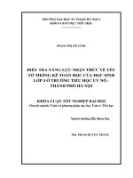 Điều tra năng lực nhận thức về yếu tố thống kê toán học của học sinh lớp 4 ở trường tiểu học uy nỗ   thành phố hà nội