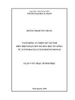 Tách dòng và thiết kế vector biểu hiện đoạn gen mã hóa độc tố Apx IA từ Actinobacillus pleuropneumoniae (LV thạc sĩ)