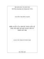 Hiệu suất của thuật toán xấp xỉ đối với một số bài toán tối ưu trên đồ thị (Luận văn thạc sĩ)