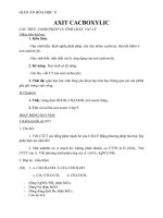 Giáo án Hóa học 11 bài 45: Axit Cacboxylic