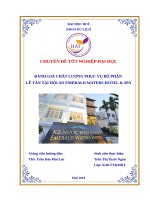 Đánh giá chất lượng phục vụ bộ phận lễ tân tại hội an emerald waters hotel  spa