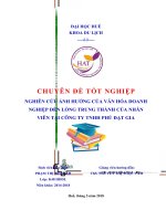 Nghiên cứu ảnh hưởng của văn hóa doanh nghiệp đến lòng trung thành của nhân viên tại công ty TNHH phú đạt gia