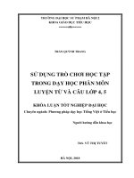 Sử dụng trò chơi học tập trong dạy học phân môn luyện từ và câu lớp 4, 5