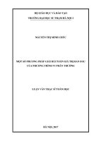 Một số phương pháp giải bài toán giá trị ban đầu của phương trình vi phân thường (Luận văn thạc sĩ)