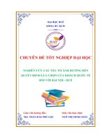 Nghiên cứu các yếu tố ảnh hưởng đến quyết định lựa chọn của khách quốc tế đối với đại nội   huế