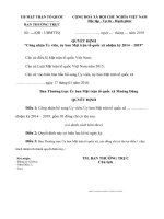 QUYẾT ĐỊNH CÔNG NHẬN ủy VIÊN ủy BAN MTTQ