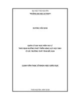 Quản lý dạy học môn vật lí theo định hướng phát triển năng lực học sinh ở các trường THPT tỉnh bắc kạn 