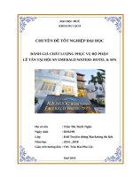 ĐÁNH GIÁ CHẤT LƯỢNG PHỤC vụ bộ PHẬN lễ tân tại hội AN EMERALD WATERS HOTEL  SPA