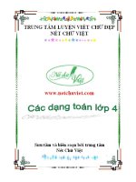 Tổng hợp các dạng toán lớp 4 