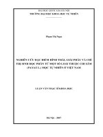 Nghiên cứu đặc điểm hình thái, giải phẫu và chỉ thị sinh học phân tử một số loài thuộc chi sâm (panax l ) mọc tự nhiên ở việt nam 
