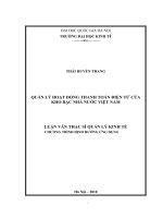 Quản lý hoạt động thanh toán điện tử của kho bạc nhà nước việt nam 
