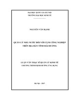 Quản lý nhà nước đối với cụm công nghiệp trên địa bàn tỉnh hải dương 