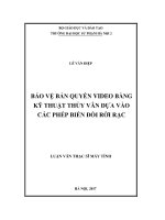 Bảo vệ bản quyền video bằng kỹ thuật thủy vân dựa vào các phép biến đổi rời rạc (Luận văn thạc sĩ)