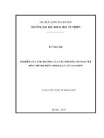 Nghiên cứu ảnh hưởng của các phương án nạo vét đến chế độ thủy động lực cửa đà diễn 