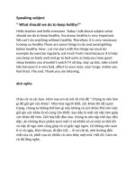 Bài nói tiếng anh chủ đề sức khỏe ( cơ bản)