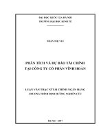 Phân tích và dự báo tài chính tại công ty cổ phần vĩnh hoàn 