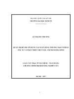 Quản trị rủi ro tín dụng tại ngân hàng TMCP đầu tư và phát triển việt nam – chi nhánh ba đình 