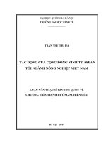 Tác động của cộng đồng kinh tế asean tới ngành nông nghiệp việt nam 