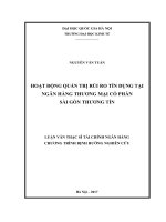 Hoạt động quản trị rủi ro tín dụng tại ngân hàng thương mại cổ phần sài gòn thương tín 