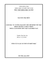 Giáo dục tư tưởng đạo đức hồ chí minh với việc hình thành và phát triển nhân cách sinh viên việt nam hiện nay (tt)